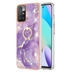 Custodia TPU effetto marmo con anello per smartphone