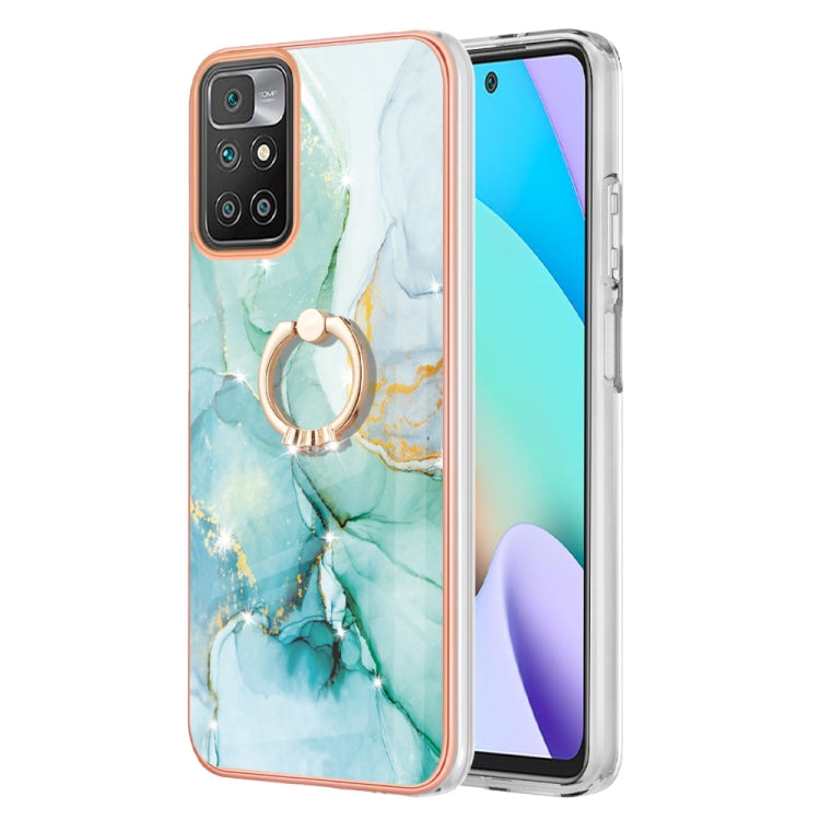 Custodia TPU effetto marmo con anello per smartphone