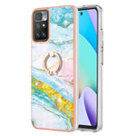 Custodia TPU effetto marmo con anello per smartphone