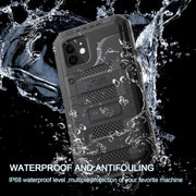Custodia per telefono in metallo + silicone con protezione per lo schermo, For iPhone 12, For iPhone 12 Pro, For iPhone 12 Pro Max, For iPhone SE 2022 / SE 2020 / 8 / 7, For iPhone 8 Plus / 7 Plus, For iPhone XS / X, For iPhone XS Max, For iPhone XR