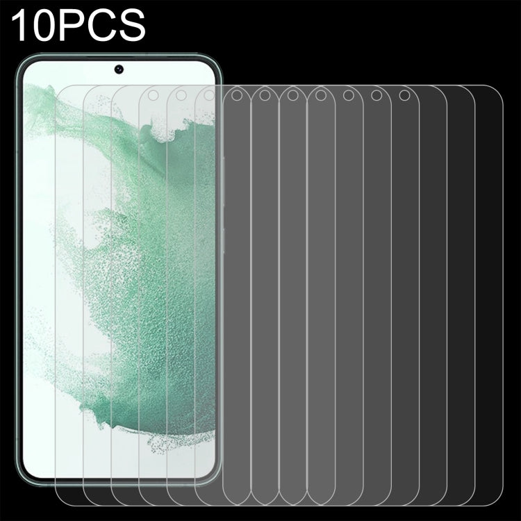 10 PZ 0.18mm 9H 2.5D Pellicola per sblocco impronte digitali in vetro temperato, For Samsung Galaxy S21 5G (10 PCS), For Samsung Galaxy S21+ 5G (10 PCS), For Samsung Galaxy S22 5G (10pcs), For Samsung Galaxy S22+ 5G (10 PCS)