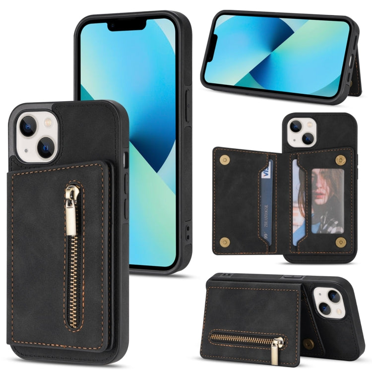 Custodia per telefono con porta carte di credito con cerniera, For iPhone 13 mini, For iPhone 13, For iPhone 13 Pro, For iPhone 13 Pro Max