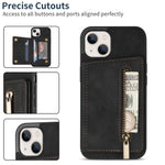 Custodia portafoglio con cerniera per iPhone 13