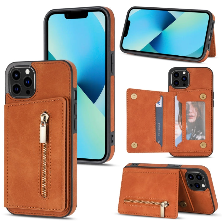 Custodia portafoglio con cerniera per iPhone 13