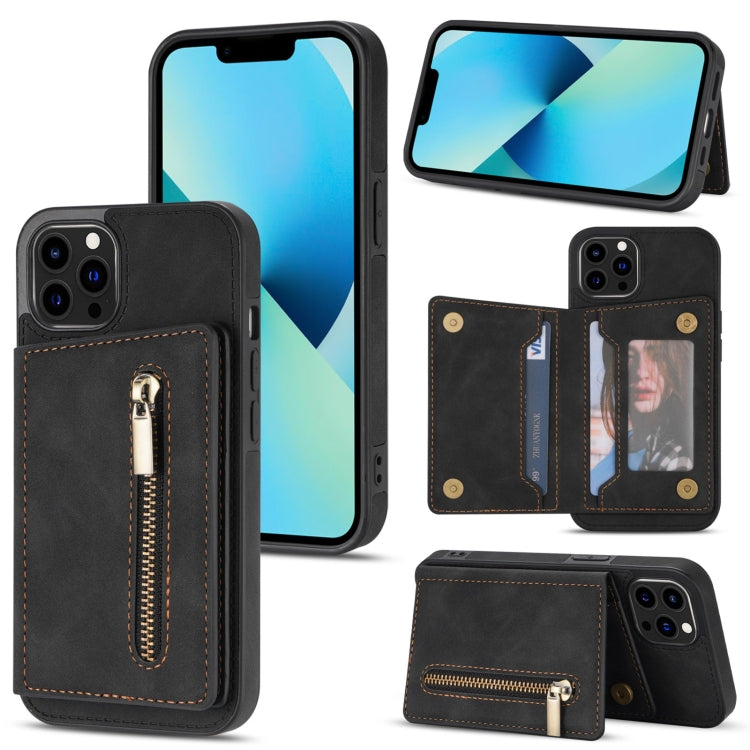 Custodia portafoglio con cerniera per iPhone 13