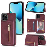 Custodia portafoglio con cerniera per iPhone 13