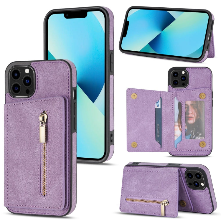 Custodia portafoglio con cerniera per iPhone 13