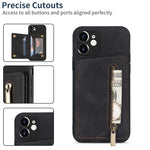 Custodia portafoglio con cerniera per iPhone 12 Pro Max