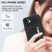 Custodia per telefono con porta carte di credito con cerniera, For iPhone 12, For iPhone 12 Pro Max, For iPhone 11, For iPhone 11 Pro