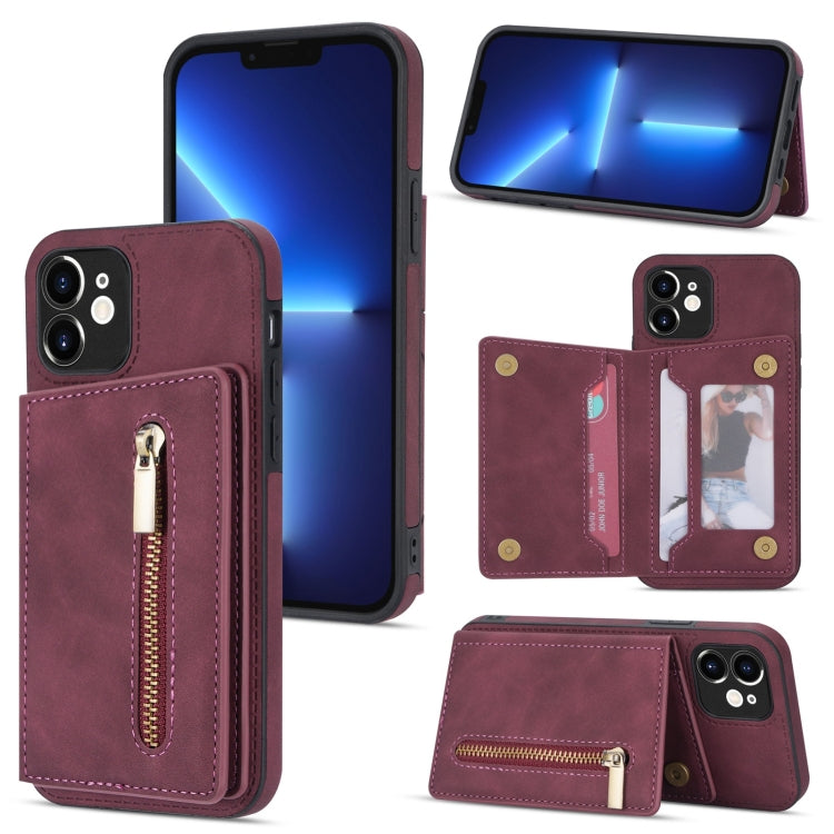 Custodia portafoglio con cerniera per iPhone 12 Pro Max