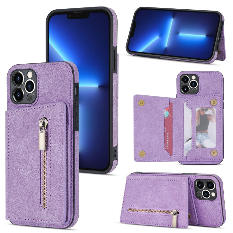 Custodia portafoglio con cerniera per iPhone 12 Pro Max