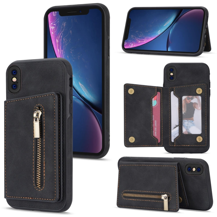 Custodia portafoglio con cerniera per iPhone XR