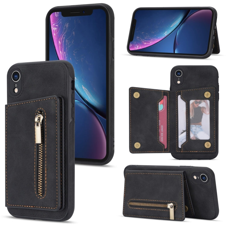 Custodia portafoglio con cerniera per iPhone XR