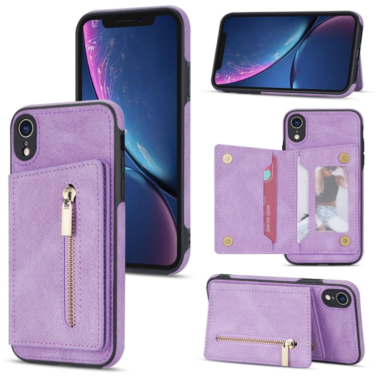 Custodia portafoglio con cerniera per iPhone XR