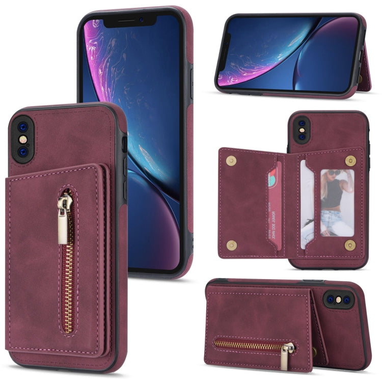 Custodia portafoglio con cerniera per iPhone XR