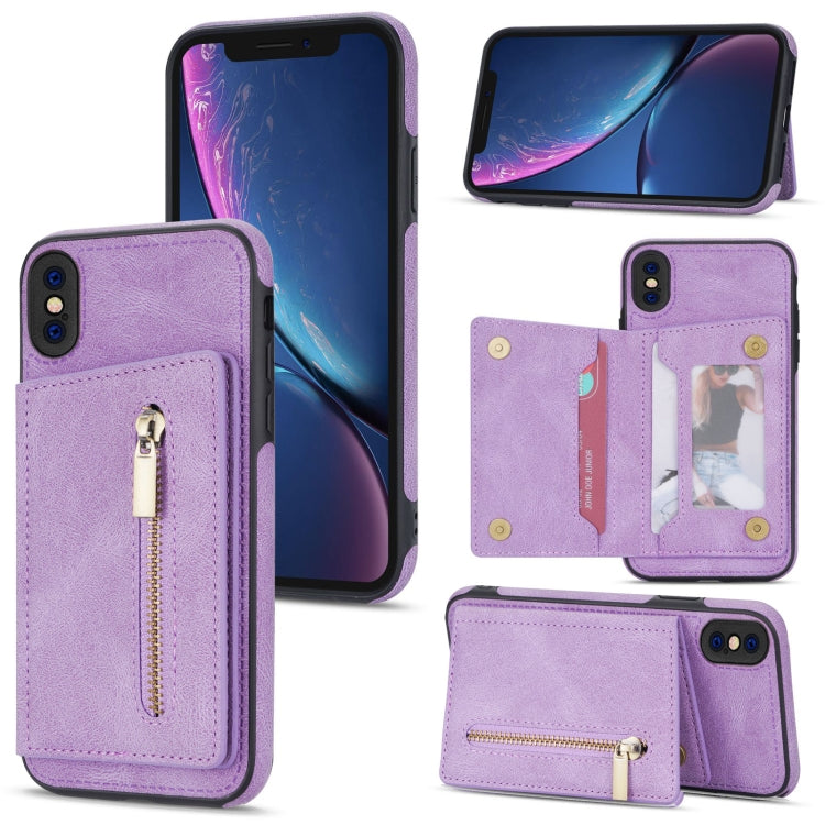 Custodia portafoglio con cerniera per iPhone XR