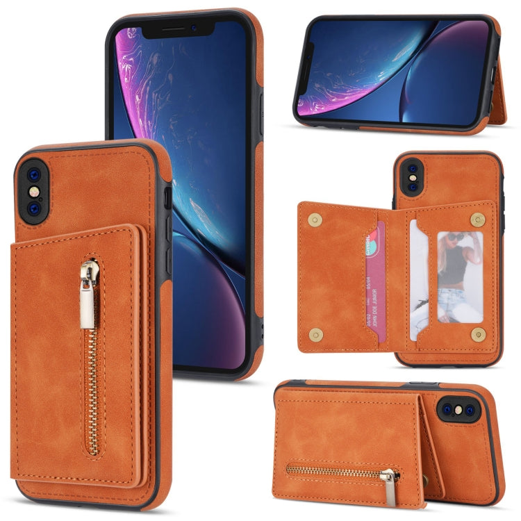 Custodia portafoglio con cerniera per iPhone XR