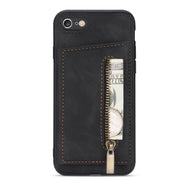 Custodia per telefono con porta carte di credito con cerniera, For iPhone SE 2022 / 2020 / 8 / 7, For iPhone 8 Plus / 7 Plus, For iPhone 12 Pro, For iPhone 12 mini