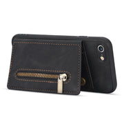 Custodia per telefono con porta carte di credito con cerniera, For iPhone SE 2022 / 2020 / 8 / 7, For iPhone 8 Plus / 7 Plus, For iPhone 12 Pro, For iPhone 12 mini