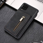 Custodia per telefono con porta carte di credito con cerniera, For Samsung Galaxy A12 5G, For Samsung Galaxy A51 4G, For Samsung Galaxy A71 4G, For Samsung Galaxy A52 / A52s