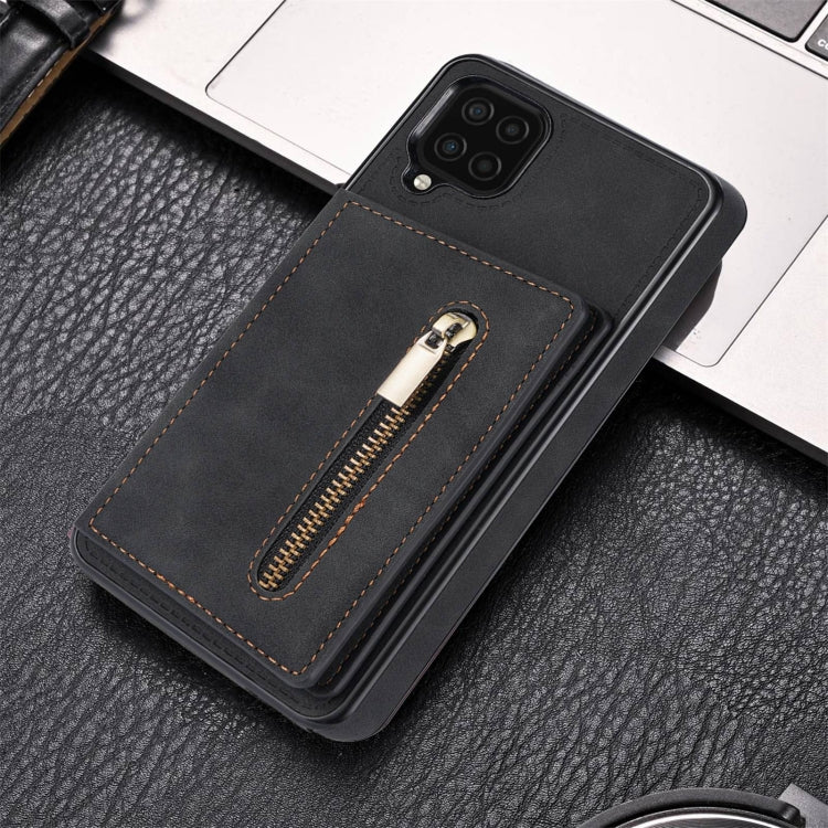 Custodia per telefono con porta carte di credito con cerniera, For Samsung Galaxy A12 5G, For Samsung Galaxy A51 4G, For Samsung Galaxy A71 4G, For Samsung Galaxy A52 / A52s