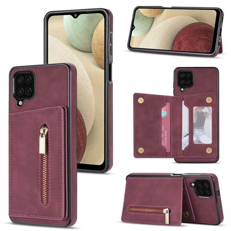Custodia per telefono con porta carte di credito con cerniera, For Samsung Galaxy A12 5G, For Samsung Galaxy A51 4G, For Samsung Galaxy A71 4G, For Samsung Galaxy A52 / A52s