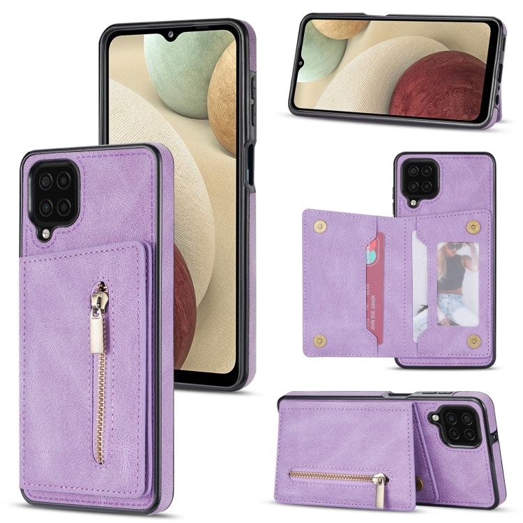 Custodia per telefono con porta carte di credito con cerniera, For Samsung Galaxy A12 5G, For Samsung Galaxy A51 4G, For Samsung Galaxy A71 4G, For Samsung Galaxy A52 / A52s