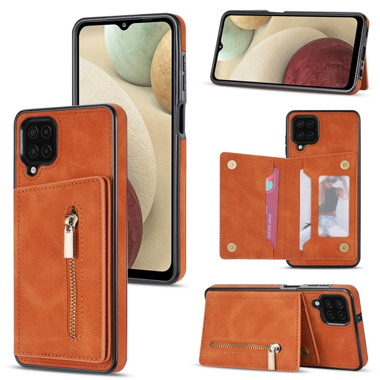 Custodia per telefono con porta carte di credito con cerniera, For Samsung Galaxy A12 5G, For Samsung Galaxy A51 4G, For Samsung Galaxy A71 4G, For Samsung Galaxy A52 / A52s