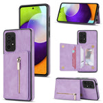 Custodia per telefono con porta carte di credito con cerniera, For Samsung Galaxy A12 5G, For Samsung Galaxy A51 4G, For Samsung Galaxy A71 4G, For Samsung Galaxy A52 / A52s