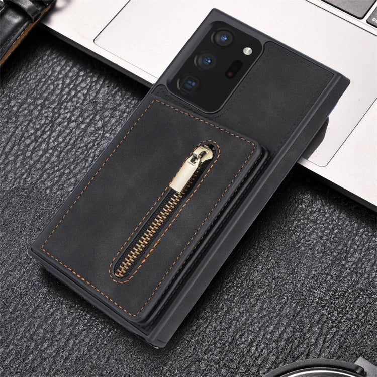 Custodia per telefono con porta carte di credito con cerniera, For Samsung Galaxy Note20, For Samsung Galaxy Note20 Ultra, For Samsung Galaxy S20, For Samsung Galaxy S20+