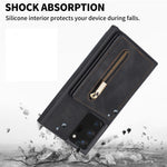 Custodia per telefono con porta carte di credito con cerniera, For Samsung Galaxy Note20, For Samsung Galaxy Note20 Ultra, For Samsung Galaxy S20, For Samsung Galaxy S20+