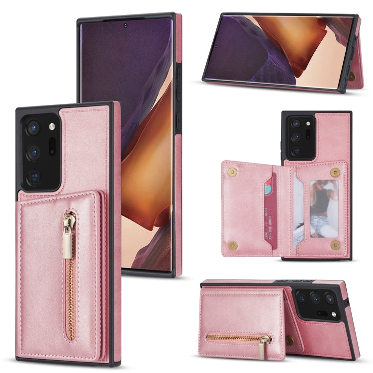 Custodia per telefono con porta carte di credito con cerniera, For Samsung Galaxy Note20, For Samsung Galaxy Note20 Ultra, For Samsung Galaxy S20, For Samsung Galaxy S20+
