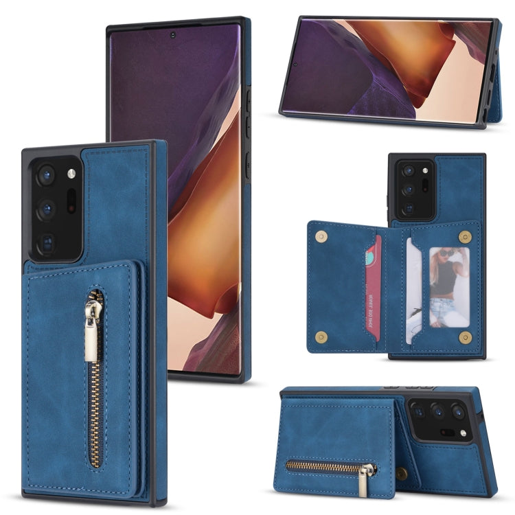 Custodia per telefono con porta carte di credito con cerniera, For Samsung Galaxy Note20, For Samsung Galaxy Note20 Ultra, For Samsung Galaxy S20, For Samsung Galaxy S20+