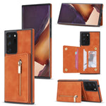 Custodia per telefono con porta carte di credito con cerniera, For Samsung Galaxy Note20, For Samsung Galaxy Note20 Ultra, For Samsung Galaxy S20, For Samsung Galaxy S20+