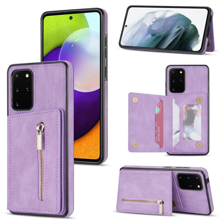 Custodia per telefono con porta carte di credito con cerniera, For Samsung Galaxy Note20, For Samsung Galaxy Note20 Ultra, For Samsung Galaxy S20, For Samsung Galaxy S20+