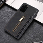 Custodia per telefono con porta carte di credito con cerniera, For Samsung Galaxy S20 FE, For Samsung Galaxy S20 Ultra, For Samsung Galaxy S21 Ultra 5G, For Samsung Galaxy S21+ 5G