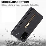 Custodia per telefono con porta carte di credito con cerniera, For Samsung Galaxy S20 FE, For Samsung Galaxy S20 Ultra, For Samsung Galaxy S21 Ultra 5G, For Samsung Galaxy S21+ 5G