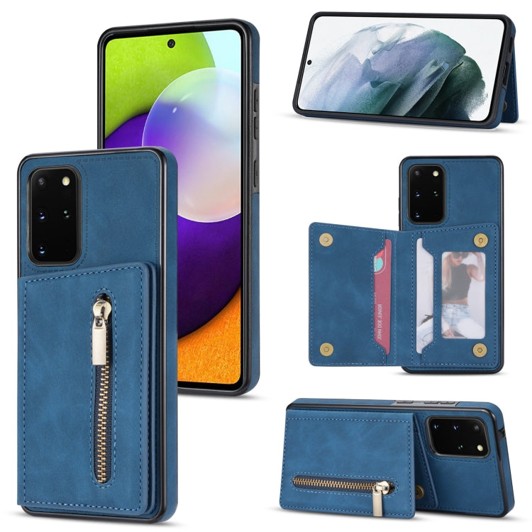 Custodia per telefono con porta carte di credito con cerniera, For Samsung Galaxy S20 FE, For Samsung Galaxy S20 Ultra, For Samsung Galaxy S21 Ultra 5G, For Samsung Galaxy S21+ 5G