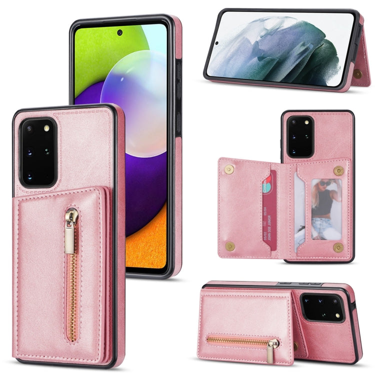 Custodia per telefono con porta carte di credito con cerniera, For Samsung Galaxy S20 FE, For Samsung Galaxy S20 Ultra, For Samsung Galaxy S21 Ultra 5G, For Samsung Galaxy S21+ 5G