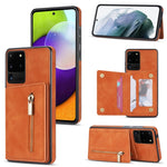 Custodia per telefono con porta carte di credito con cerniera, For Samsung Galaxy S20 FE, For Samsung Galaxy S20 Ultra, For Samsung Galaxy S21 Ultra 5G, For Samsung Galaxy S21+ 5G