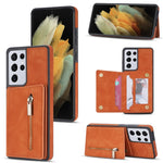 Custodia per telefono con porta carte di credito con cerniera, For Samsung Galaxy S20 FE, For Samsung Galaxy S20 Ultra, For Samsung Galaxy S21 Ultra 5G, For Samsung Galaxy S21+ 5G