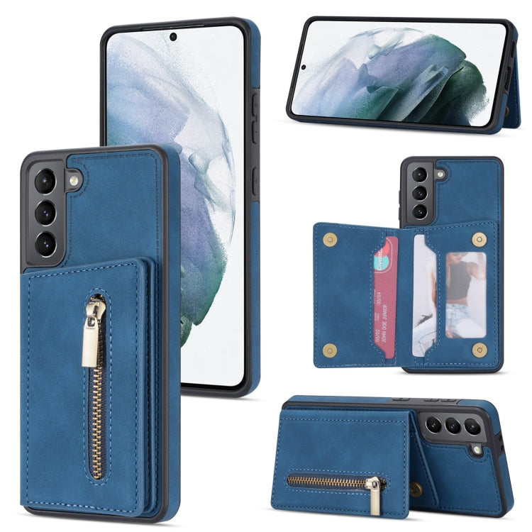 Custodia per telefono con porta carte di credito con cerniera, For Samsung Galaxy S20 FE, For Samsung Galaxy S20 Ultra, For Samsung Galaxy S21 Ultra 5G, For Samsung Galaxy S21+ 5G