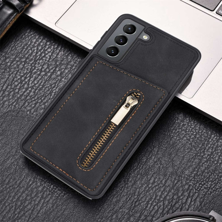 Custodia per telefono con porta carte di credito con cerniera, For Samsung Galaxy S21 5G, For Samsung Galaxy S21 FE 5G, For Samsung Galaxy S22 5G, For Samsung Galaxy S22+ 5G