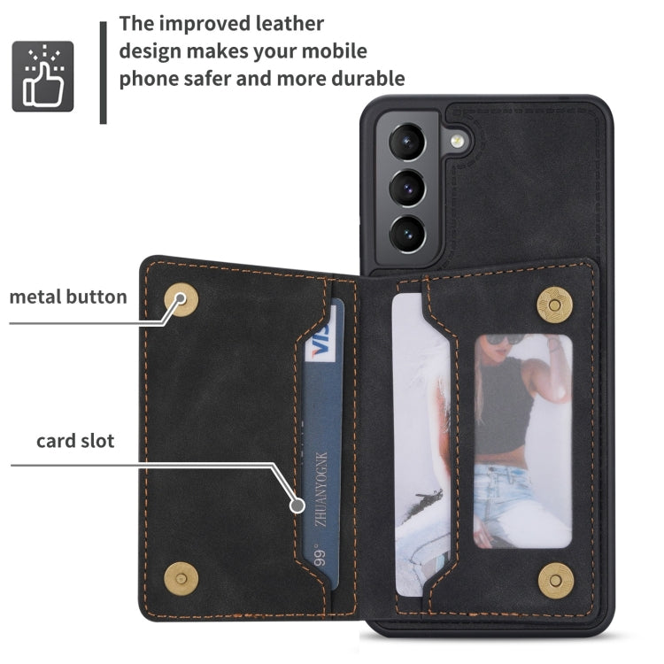 Custodia per telefono con porta carte di credito con cerniera, For Samsung Galaxy S21 5G, For Samsung Galaxy S21 FE 5G, For Samsung Galaxy S22 5G, For Samsung Galaxy S22+ 5G