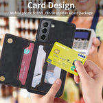 Custodia per telefono con porta carte di credito con cerniera, For Samsung Galaxy S21 5G, For Samsung Galaxy S21 FE 5G, For Samsung Galaxy S22 5G, For Samsung Galaxy S22+ 5G