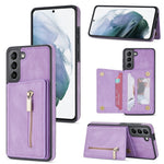 Custodia per telefono con porta carte di credito con cerniera, For Samsung Galaxy S21 5G, For Samsung Galaxy S21 FE 5G, For Samsung Galaxy S22 5G, For Samsung Galaxy S22+ 5G