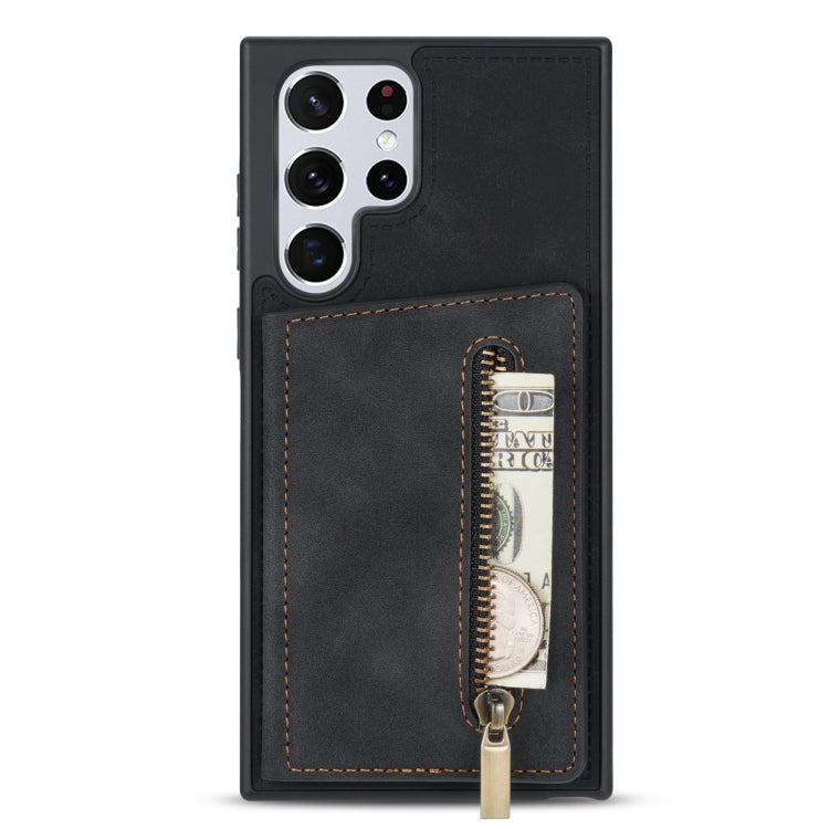 Custodia per telefono con porta carte di credito con cerniera, For Samsung Galaxy S22 Ultra 5G, For Samsung Galaxy A53 5G
