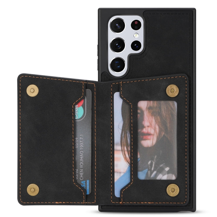 Custodia per telefono con porta carte di credito con cerniera, For Samsung Galaxy S22 Ultra 5G, For Samsung Galaxy A53 5G