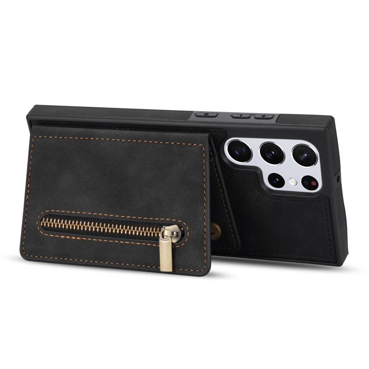 Custodia per telefono con porta carte di credito con cerniera, For Samsung Galaxy S22 Ultra 5G, For Samsung Galaxy A53 5G