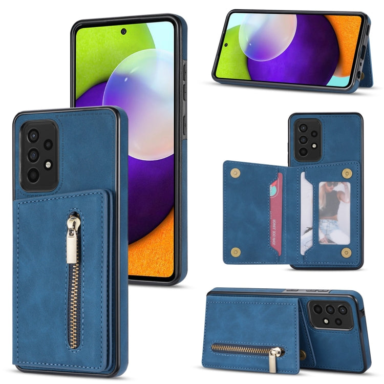 Custodia per telefono con porta carte di credito con cerniera, For Samsung Galaxy S22 Ultra 5G, For Samsung Galaxy A53 5G